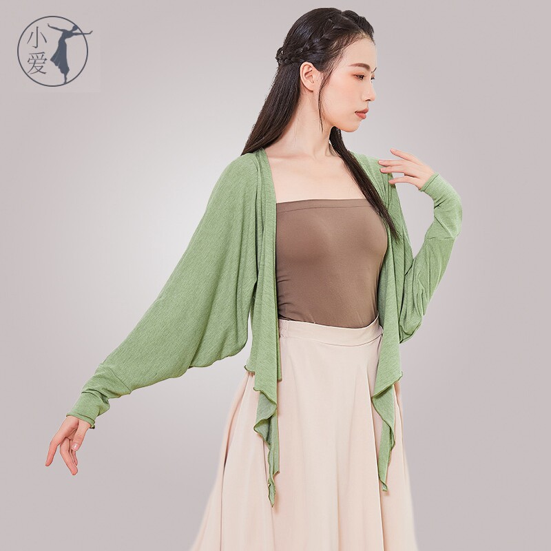 Modern dance bat sleeve practice training clothes female new adult dance clothes art test performance body training black autumn