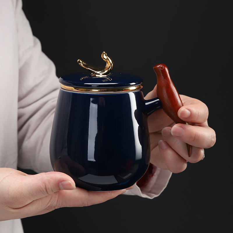 Mark Cup Ceramic Filter Tea Cup Subband Lid Tea Water Separation Office Home Tea Drinking Water Cup Lovers