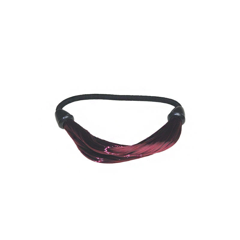 Korean and Japanese Style Fashion Personality Wigs, Hair Ties, Hair Accessories, Versatile Black Hair Ropes and Wig Decorations in Two Parts