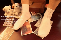 Mỹ thể thao và giải trí thương hiệu rắn màu thêu cotton ngắn vớ nam ống tre sợi siêu mỏng thấm mồ hôi thấm hút tất hàn quốc