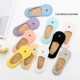 Vớ vớ cotton vô hình vớ nông miệng vớ thuyền nữ bằng sợi tre màu kẹo silicon chống trượt chống tất dưới 5 đôi