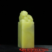 Shi Junzhai Qingtian seal button seal old seal old closed door green beast carving head seal engraving chapter material Collection 2 8CM