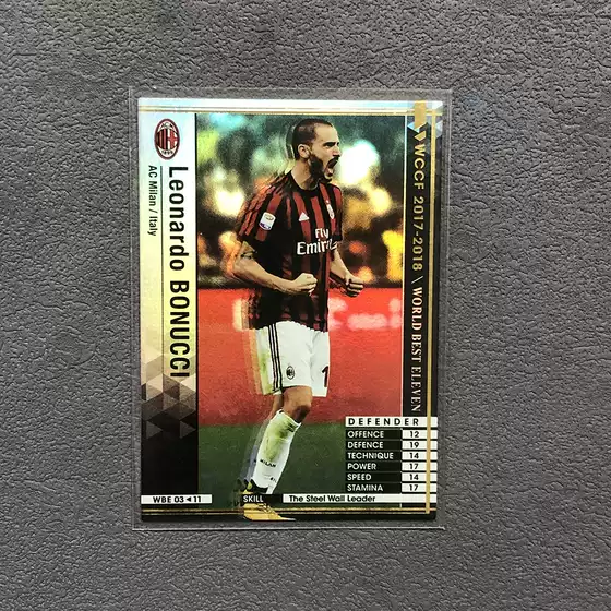 Bonucci Ac Milan Panini 2017 Star Card 2018 Serie a Wccf Official Football Card