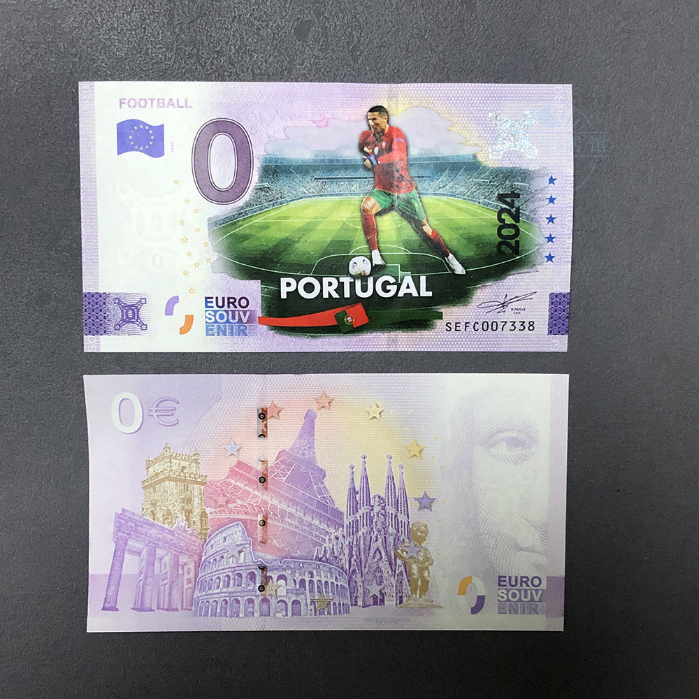 2024欧洲杯纪念钞0欧元零欧收藏纪念品官方授权葡萄牙c罗portugal-淘宝网