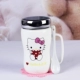 Phim hoạt hình cô gái cốc với nắp muỗng dễ thương gốm đôi cốc văn phòng uống nước cốc cà phê cốc ăn sáng cốc - Tách