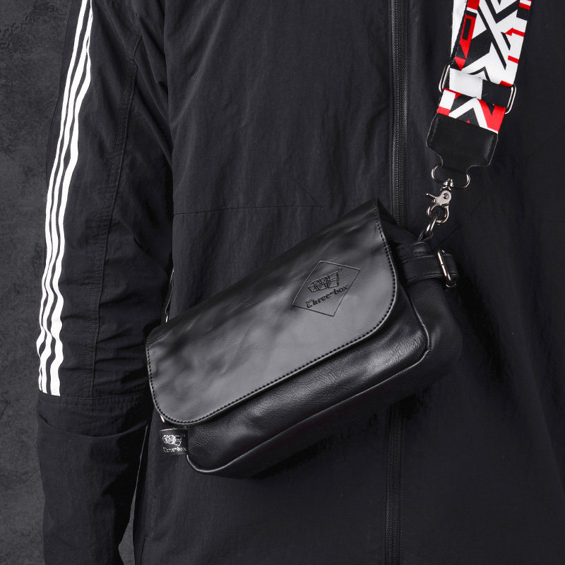 Hong Kong Korean Edition Color Band Men's Single Shoulder Bag Men And Women Genuine Leather Diagonal Satchel Day Ensemble Casual Oxford Bumen Bag