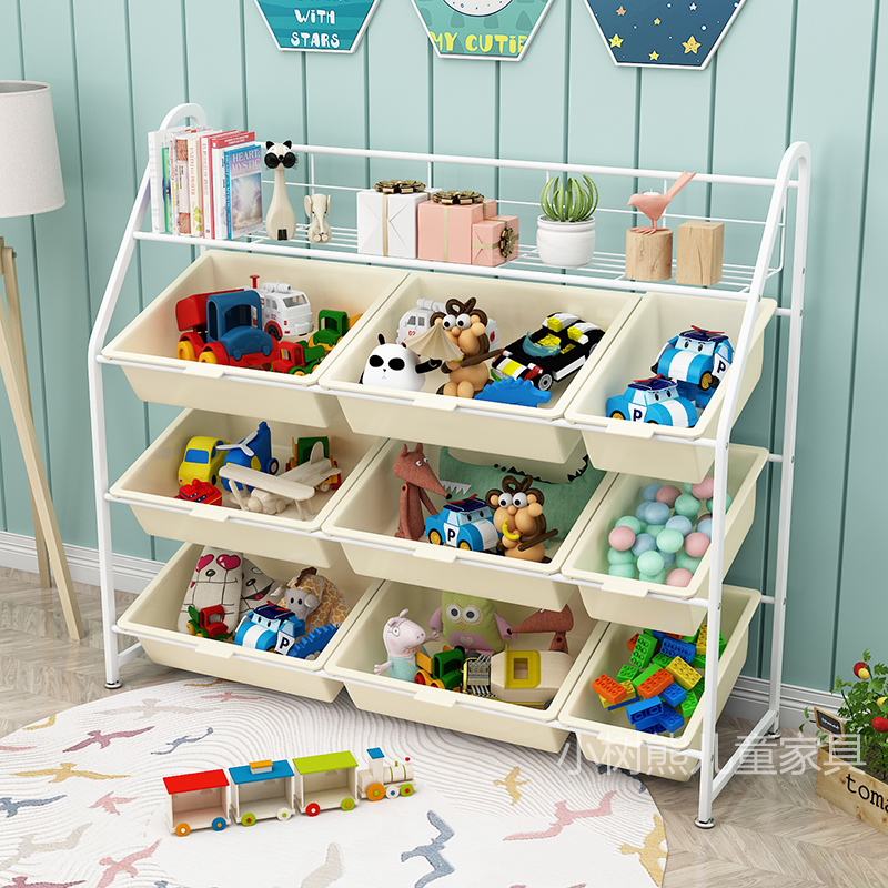 Children's bookshelves Baby painted Ben Shelves Toys floor Multilayer Containing Cabinet Finishing Home Nursery Bookshelves