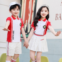 Kindergarten Summer Clothing Summer Clothing Summer Students Summer UK Wind Cotton Childrens Sporting Clothing Short Sleeve Clothes