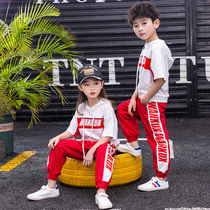 Kindergarten Garden clothes Elementary school Childrens class clothes Summer school uniforms Children Lianhood short sleeves Long pants men and women sports casual clothes