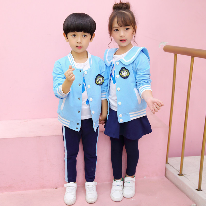 Kindergarten garden clothing spring and autumn clothing of British College wind children school uniform suit for school students in autumn sports clothing