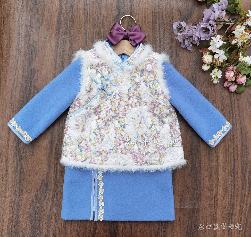 Zhihu original wool and cashmere cheongsam