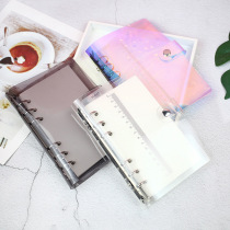 Colorful laser hand book PVC gradient transparent series binder A5A6 loose leaf shell removable clip ring