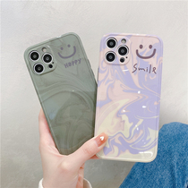 ins wind Japan-ROK ink smiley face iphone1211promax mobile phone shell x silicone 78plus male and female xr soft SE
