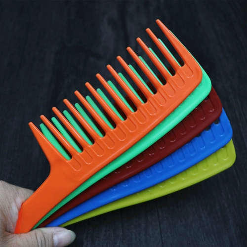 Пластиковая расчесывание грубых зубов, широкий зуб зубов, большой зуб, большие зубы, завязочные кудри, коронин волос, шампунь, волосы, расчесываемые волосы, парикмахерский инструмент