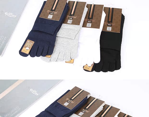 Vớ Goldlion nam chính hãng 100% cotton cotton 5 ngón cho nam tất mùa thu và dày cotton bắn 8 đôi miễn phí tất ngắn cổ