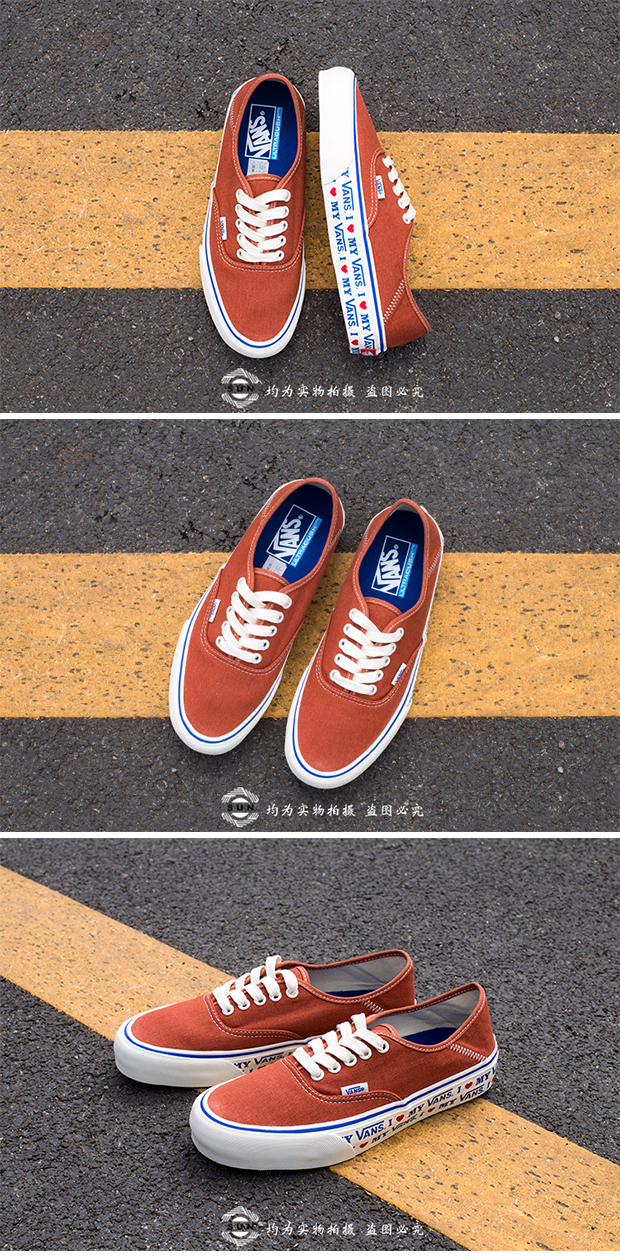 Vans Authentic sổ đỏ mùa hè thấp để giúp giày vải màu cam bẩn cho nam và nữ thấp VN0A3MU6VLA - Plimsolls giày the thao nữ giá rẻ