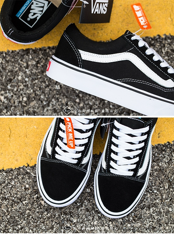 Quạt siêu nhẹ Vans Màu đen và trắng thấp để giúp thu hút những đôi giày nam và nữ Old Skool Giày vải VN0A2Z5WIJU