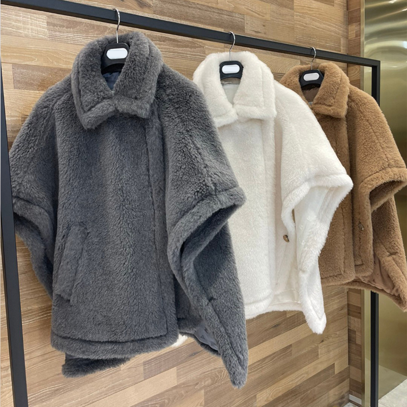M Brand Td Cape-Style Teddy Bear Coat, Shenzhen Nanyou High-End Petite Short Woolen Teddy Coat, Loose Overcoat