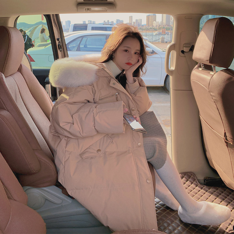 Sandro Moscoloni cotton women's mid-length version 2021 new winter Korean version loose thickened hooded jacket