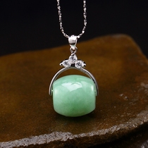 Natural Burma A - cargo jade roadway pendant necklace transfer beads with 925 silver chain