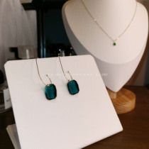 JZ STU imported Shi Jia crystal emerald American 14K gold gold gold injection minimalist super large air earrings earrings