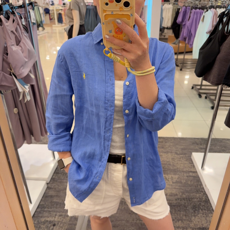 Longlong Usa Polo Ralph Lauren Ralph Lauren Big Kids' Linen Shirt, Suitable for Adults Longlong Usa Polo Ralph Lauren Ralph Lauren Big Kids' Linen Shirt, Suitable for Adults
