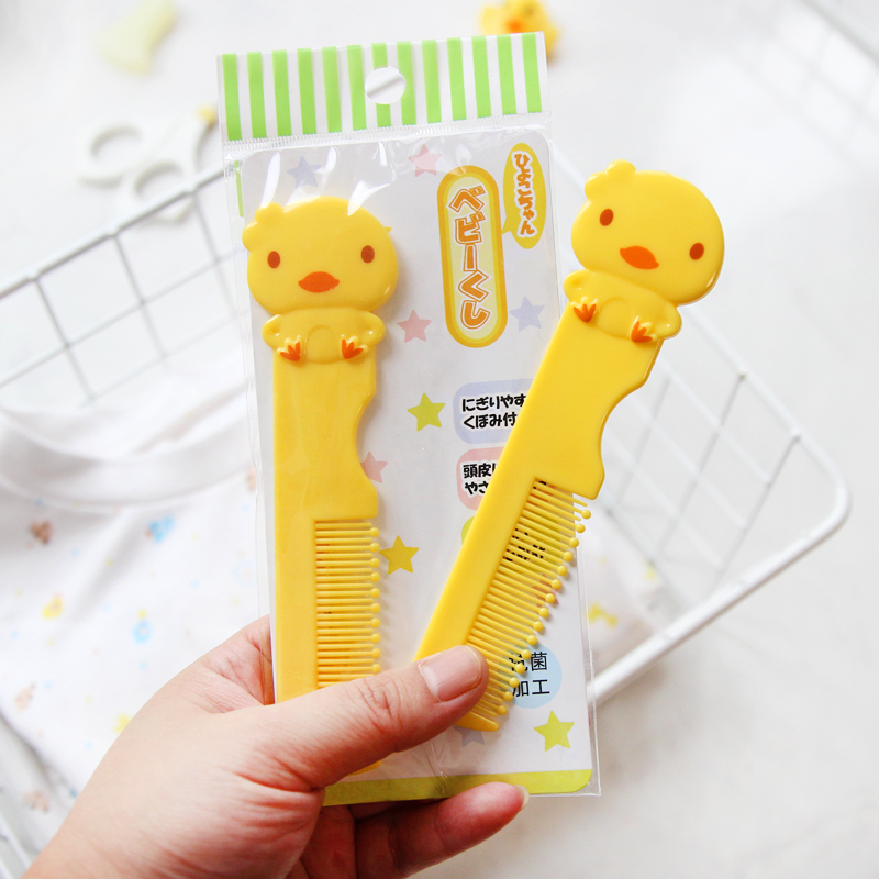 Japan West Pine House Baby Comb Small Chicken Sauce Child Antibacterial Hair Care Head Massage Baby Comb Yellow Chick