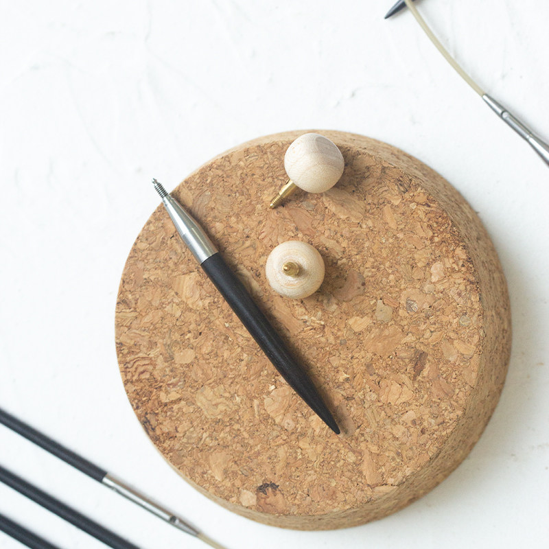 Woven mini black wood removable ring needle short double - head sleeve needle hand weaving tool