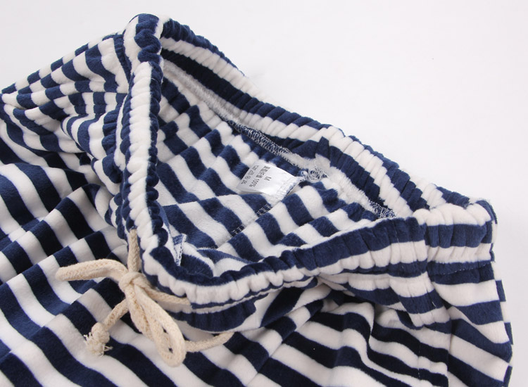 Mùa thu và mùa đông sọc flannel đồ ngủ nữ ấm đảo nhung quần mùa đông lỏng quần dày Nhật Bản quần legging nam
