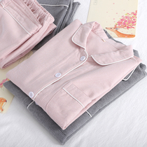 Couples pajamas women cotton long sleeves spring and autumn loose size home clothing Daily single cardigan mens home autumn and winter