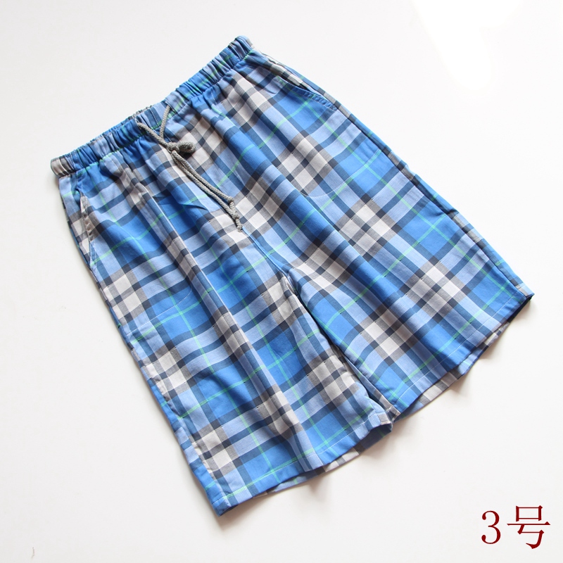 Quần short nhà mùa hè nam size lớn tươi kẻ sọc mỏng phần cotton hai lớp cotton quần ngắn pyjama quần đôi mặc nhà