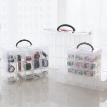 Washi tape Desktop storage box Office supplies Portable transparent cosmetics storage box Multi-function finishing box