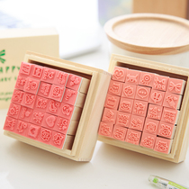 Upscale 25 Wooden Rubber Seals Wood Boxed Kit Hand Ledger Decoration Diary Cute Animal Stamp Stationery