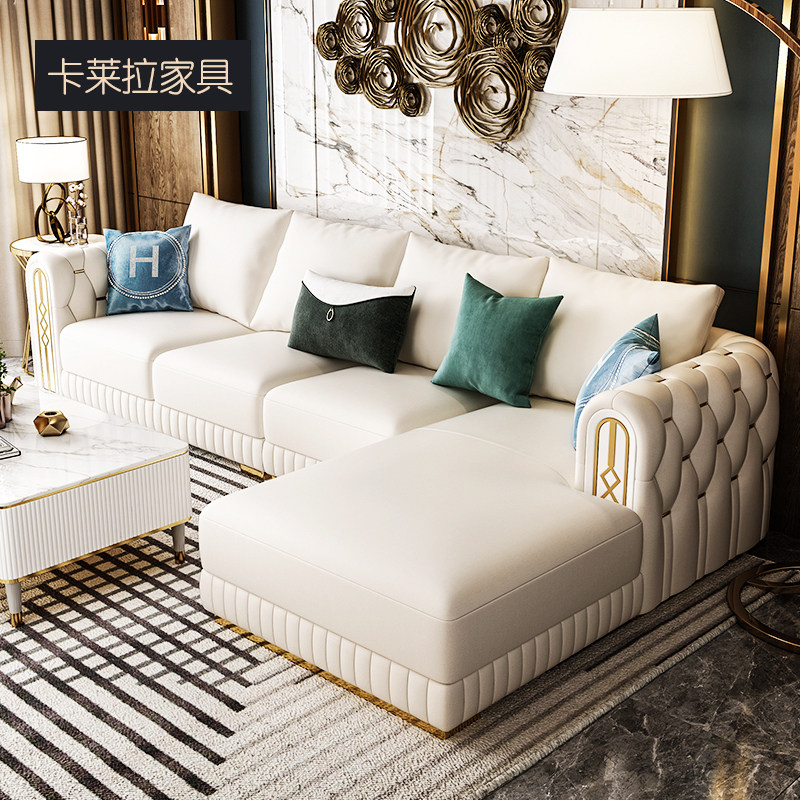 Carlera Light Luxury Sofa Living Room modern minimal Nordic Small House Leather Sofa Living Room