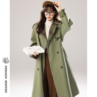 甜鱼少盐[苔原]两面穿长款风衣外套女2025新款秋季小个子显瘦大衣