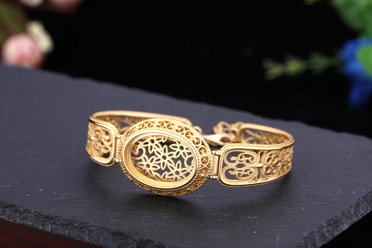 Vòng đeo tay bằng bạc mạ bạc 925 trống bạc sterling vòng tay bạc khay khảm sáp ong màu hổ phách ngọc lam hỗ trợ vòng đeo tay 16 * 22 vòng đá thạch anh