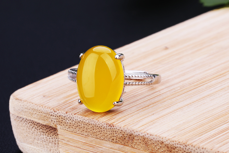 925 sterling bạc thiết lập bạch kim mạ nữ nhẫn trống hỗ trợ tự làm sáp ong vòng hổ phách hỗ trợ miệng sống 10 * 14 thiết lập nhẫn nam vàng trắng
