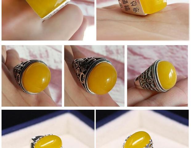 S925 sterling bạc mạ vàng trắng nhẫn trống hỗ trợ dát nhẫn hổ phách hỗ trợ nam nhẫn giữ nhẫn nhẫn ngọc lam nhẫn bạc nam