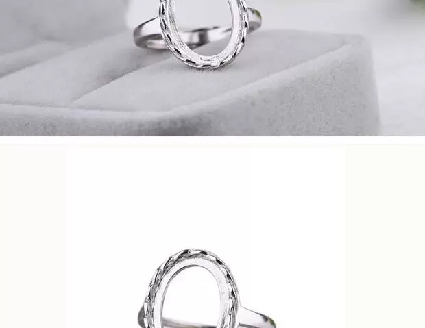 S925 sterling bạc nhẫn trống hỗ trợ mở nhẫn vàng trắng mạ vàng hỗ trợ dát sáp ong hổ phách nữ hỗ trợ nhẫn 11 * 15 9 * 11