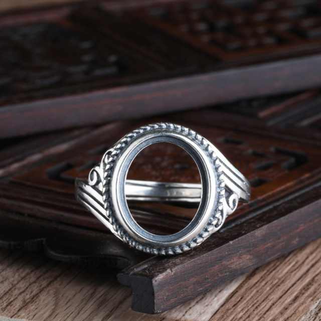 S925 sterling silver ring blank 11*1412*1510*1213*16 inlaid turquoise ring holder empty holder for women