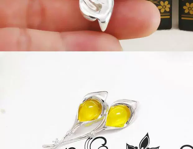 S925 sterling bạc lá trâm trống hỗ trợ trống bằng tay sáp ong đá quý màu ngọc lam với khung bạc logo cài áo