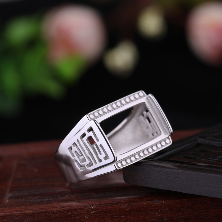 Nhẫn vuông bằng bạc mạ bạc 925 sterling trống hỗ trợ trống 8 * 13 9 * 14 13 * 18 12 * 17 12 * 14 11 * 16 nhẫn vàng