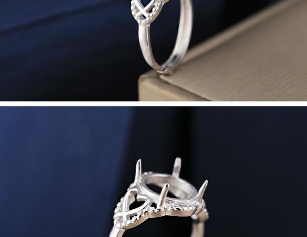 S925 sterling bạc nhẫn trống hỗ trợ nữ tự làm sáp ong màu ngọc lam Nam mạ đỏ bạch kim nhẫn thiết lập 11 * 11 nhẫn vàng nam