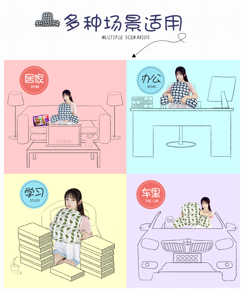 Xe eo ghế sofa đệm văn phòng đệm thắt lưng gối bà bầu bốn mùa xe eo gối lưng eo - Trở lại đệm / Bolsters goi tua lung