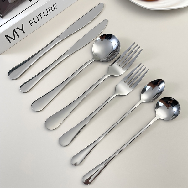 Korean Style Long Handle Student Kids Thickened Pointed Stainless Steel