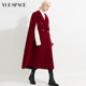 Yue Space Wool Cape Coat Women's Loose Woolen Coat Over Knee Long Sleeveless Double-Beasted Suit Collar Autumn and Winter