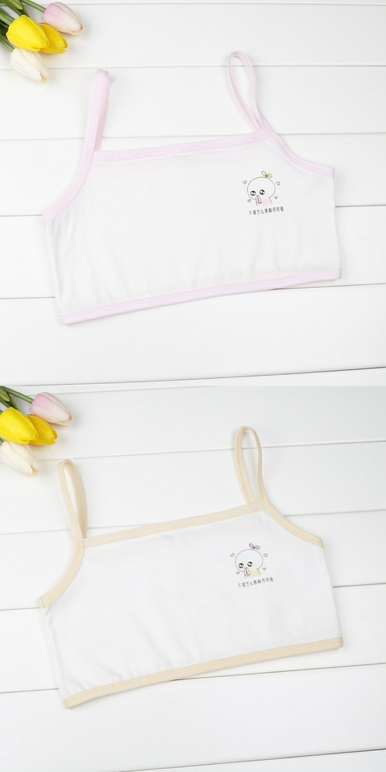 Cotton cô gái áo ngực cô gái phát triển thời kỳ học sinh trung học cơ sở vest cô gái đồ lót dễ thương sling mùa xuân và mùa hè mỏng phần áo lót học sinh