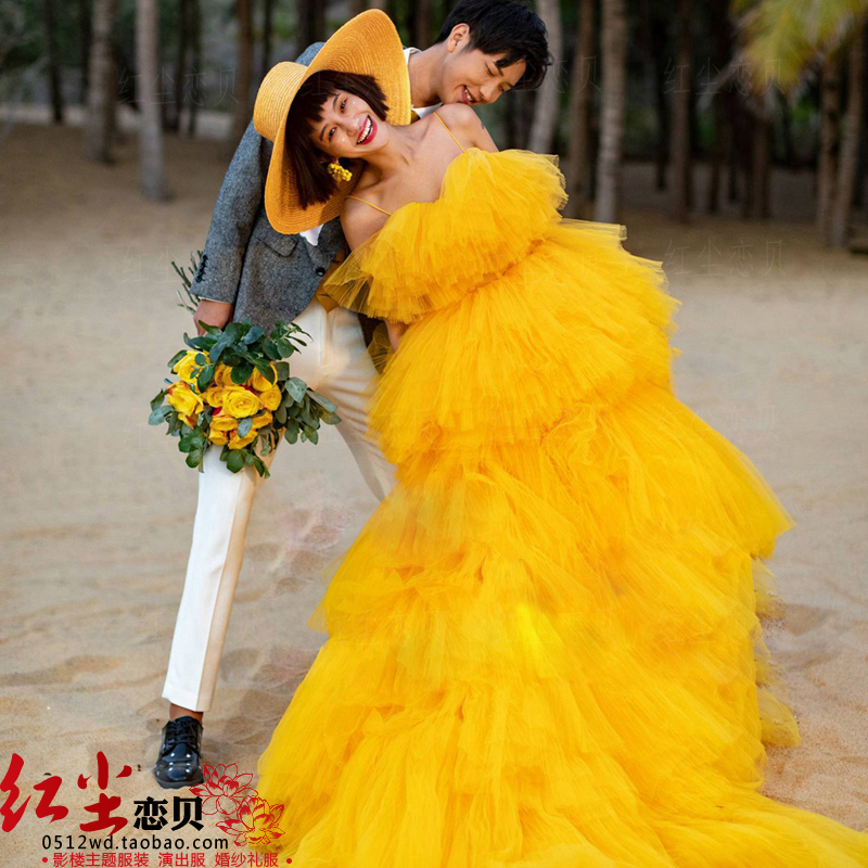 New Color Yarn Brigade Pat Seaside Beach Slippers Tail Wedding Dresses Photo Gallery Themed Clothing Lovers Write Real Photo Photography Gown