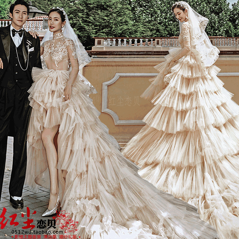 New photo studio theme clothing couple photo wedding photography travel before short after long outdoor photo long-sleeved dress