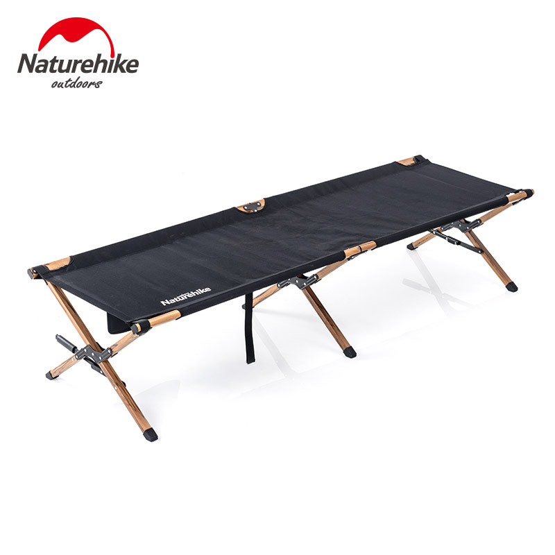 NH Norwegian Passenger Row Army Bed Aluminum Wood Grain Alloy Folding Bed Outdoor Portable Containing Single Bed Outdoor Travel Lunch Break Bed